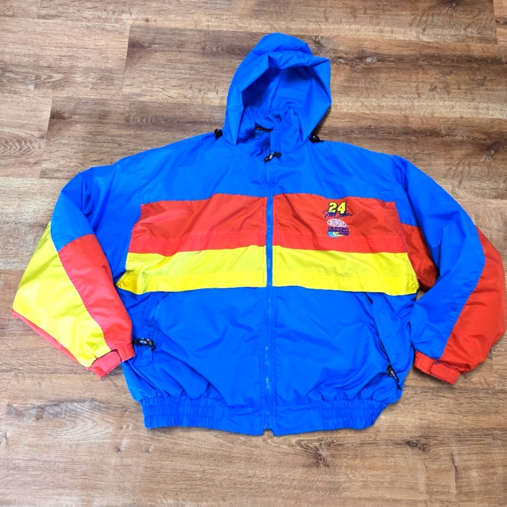 Vintage 90s  Jeff Gordon #24 Racing Jacket with Hood XXL